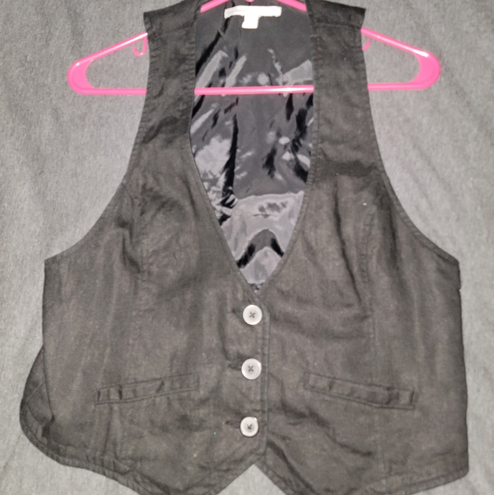 Old Navy Button Front Vest - Large - Black